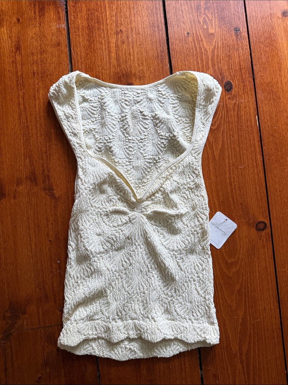Cream Textured Sleeveless Intimate Top - Free People